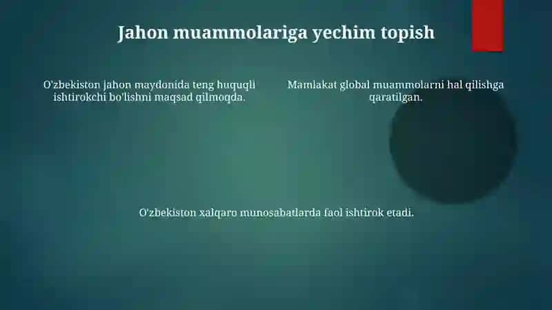 O‘zbekiston-xalqaromunosabatlarningtenghuquqliishtirokchisi 4