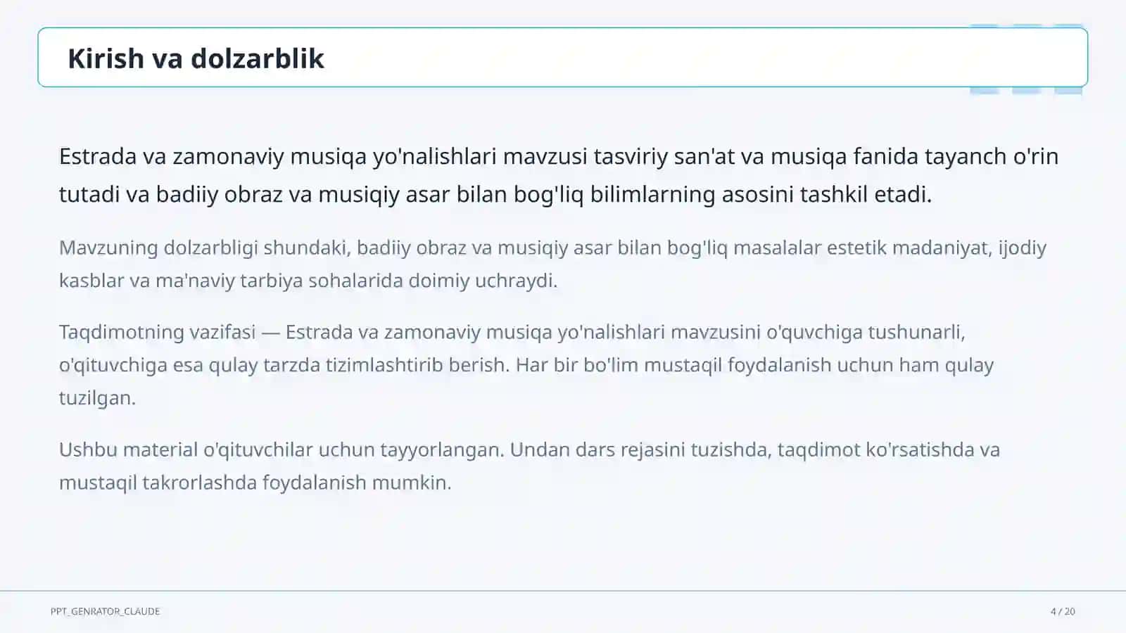 Estrada va zamonaviy musiqa yo'nalishlari (7-sinf) 4