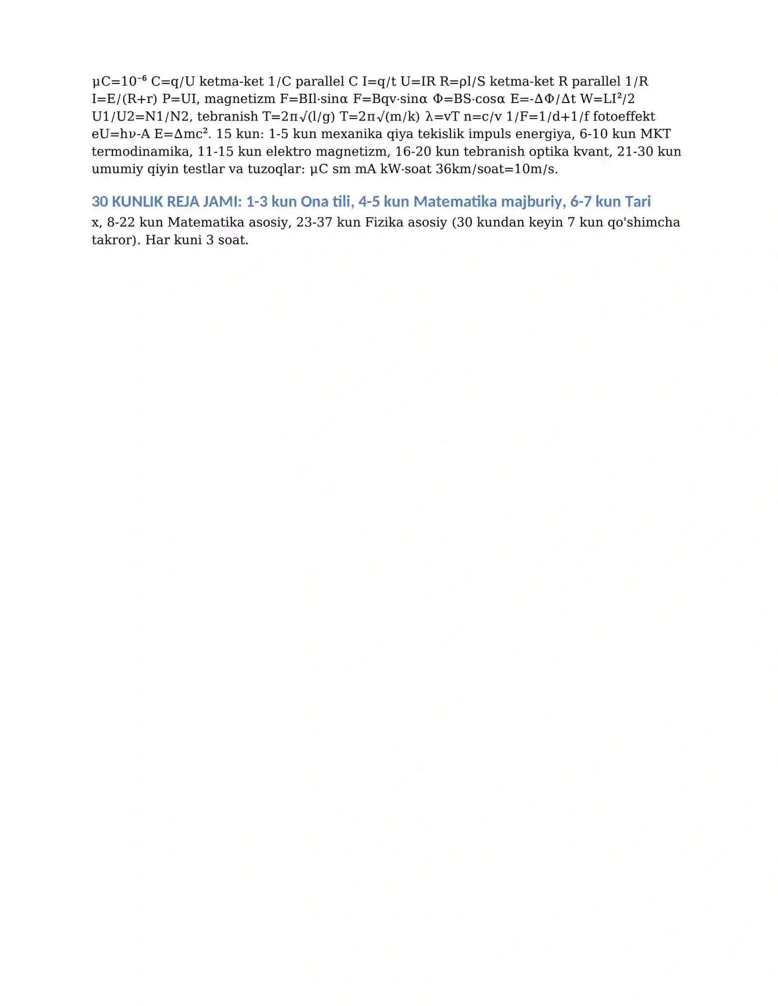 DTM Imtihoni Test - MATEMATIKA + FIZIKA YO'NALISHI - 90 ta test - ona tili , tarix , matematika (majburiy)+Javoblar 4