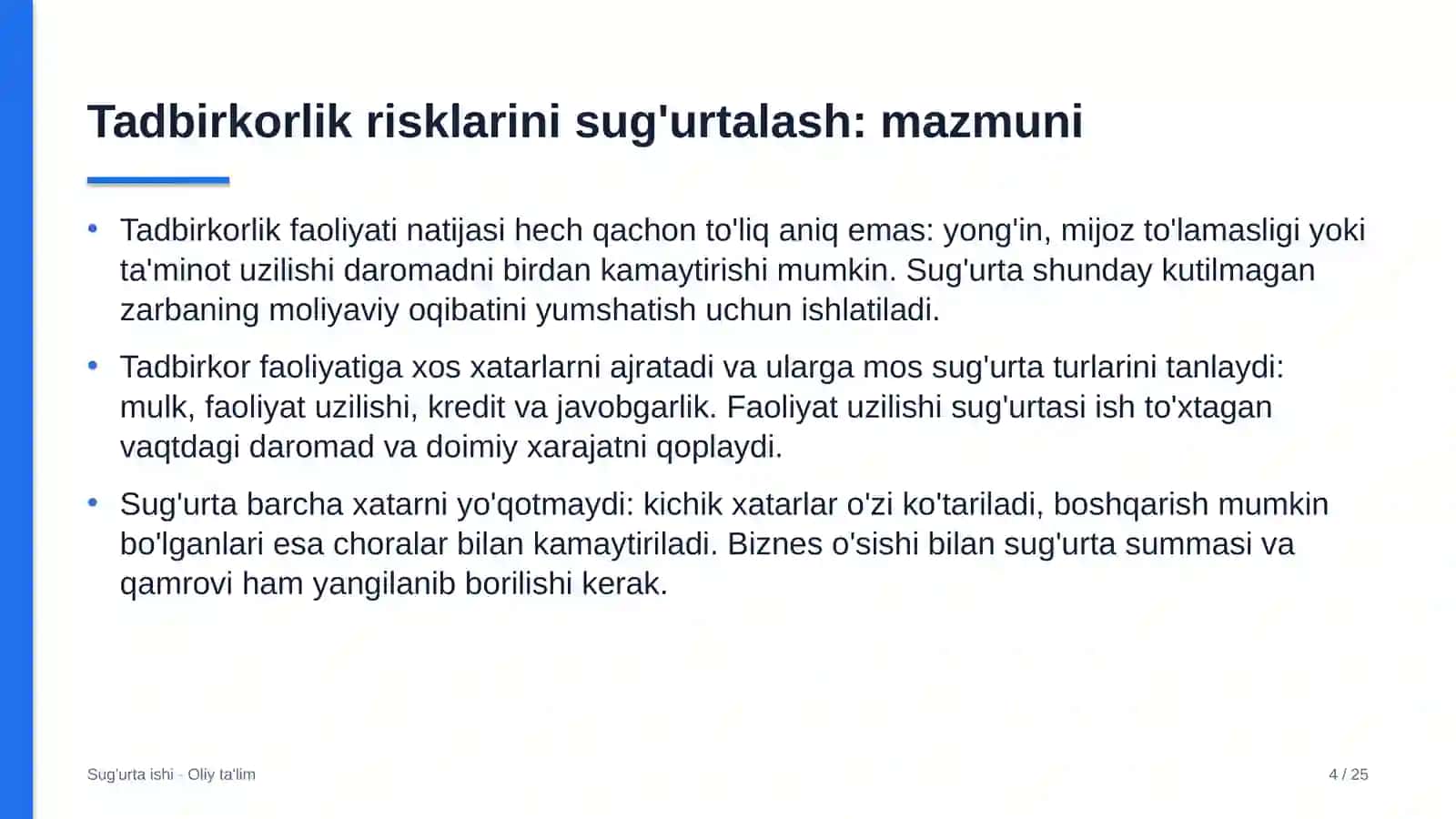Transportda tadbirkorlik risklarini sug'urtalash 4