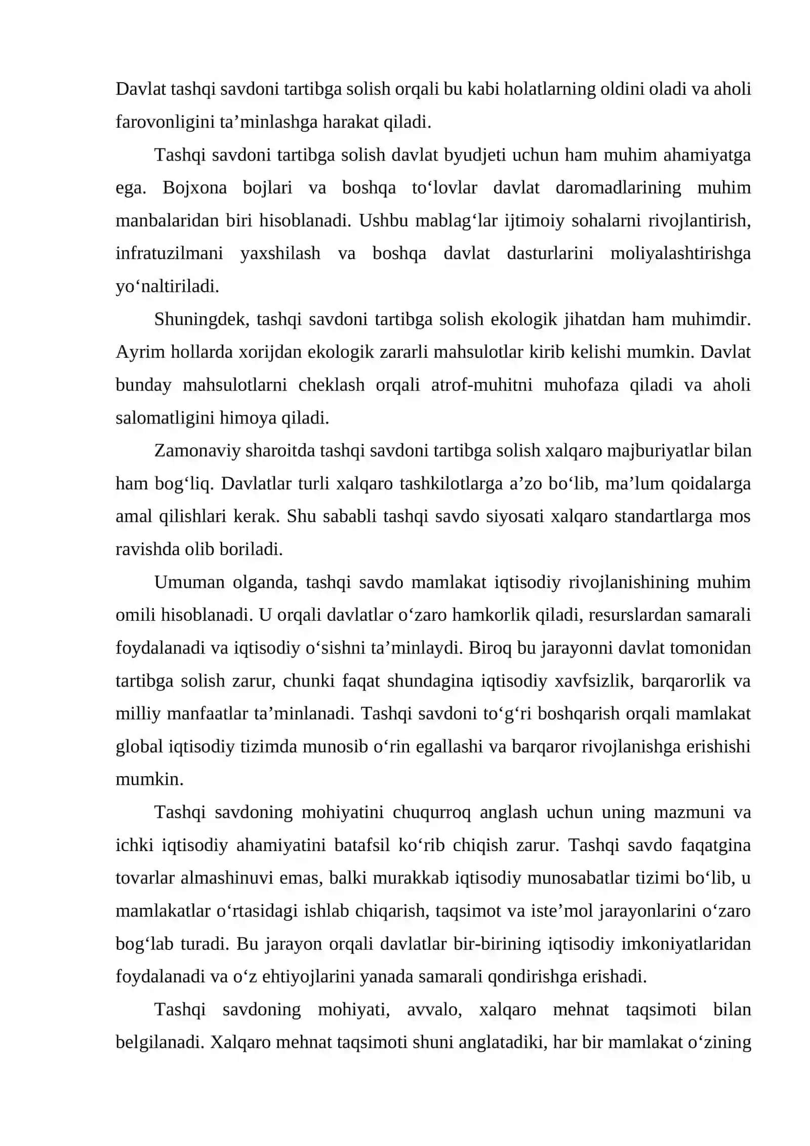 Tashqi savdoni tartibga solish zarurati va boshqarish yo‘llari 4