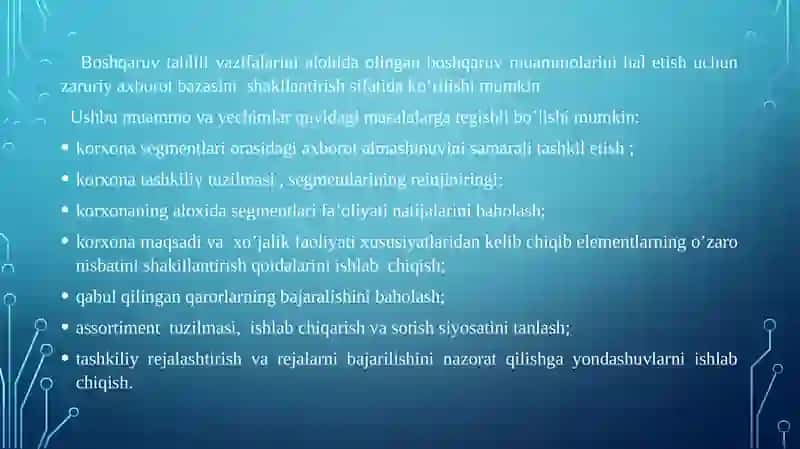 Boshqaruv tahlili” fanining uslubiyoti va unga qo’yiladigan talabalar 4