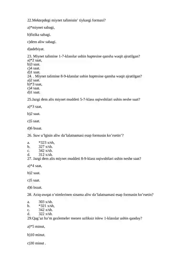 Tema 12 Mektepde oqiw tarbiyaliq ham sawlamlastiriw sharalarina gig baha beriw 4