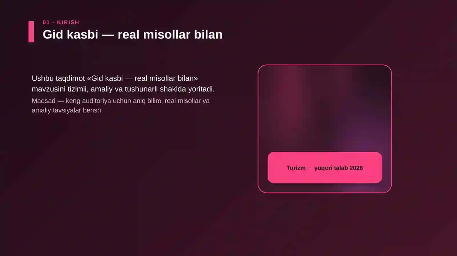 Gid kasbi — real misollar bilan 4