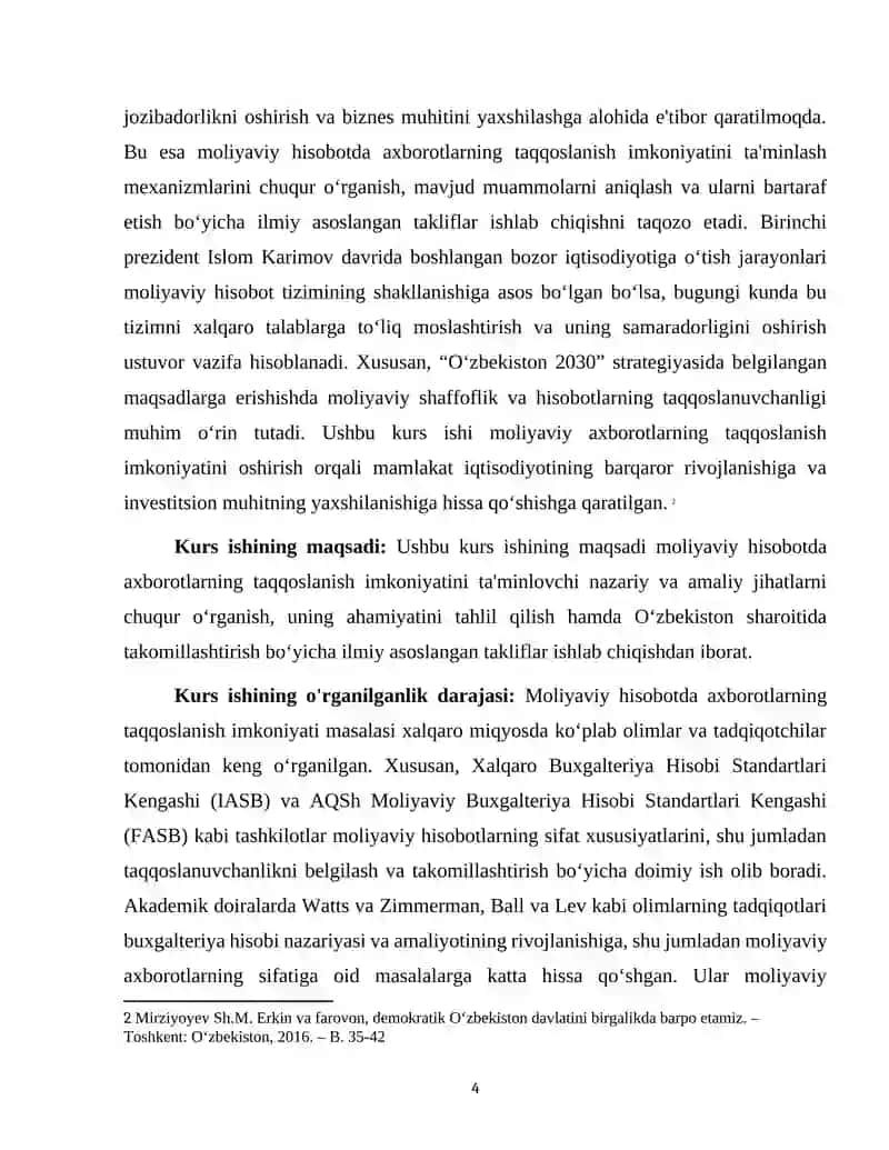 "MOLIYAVIY HISOBOTDA AXBOROTLARNING TAQQOSLANISH IMKONIYATI" 4