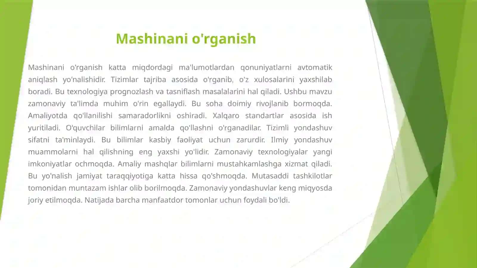 SUN'IY INTELLEKT: ZAMONAVIY TEXNOLOGIYALAR VA UNING QO'LLANILISH SOHALARI 4
