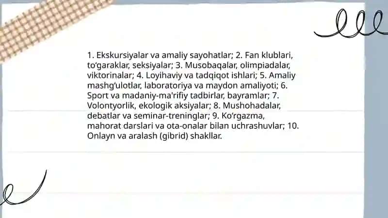 Sinfdan tashqari ishlarn tashkil qilish 4