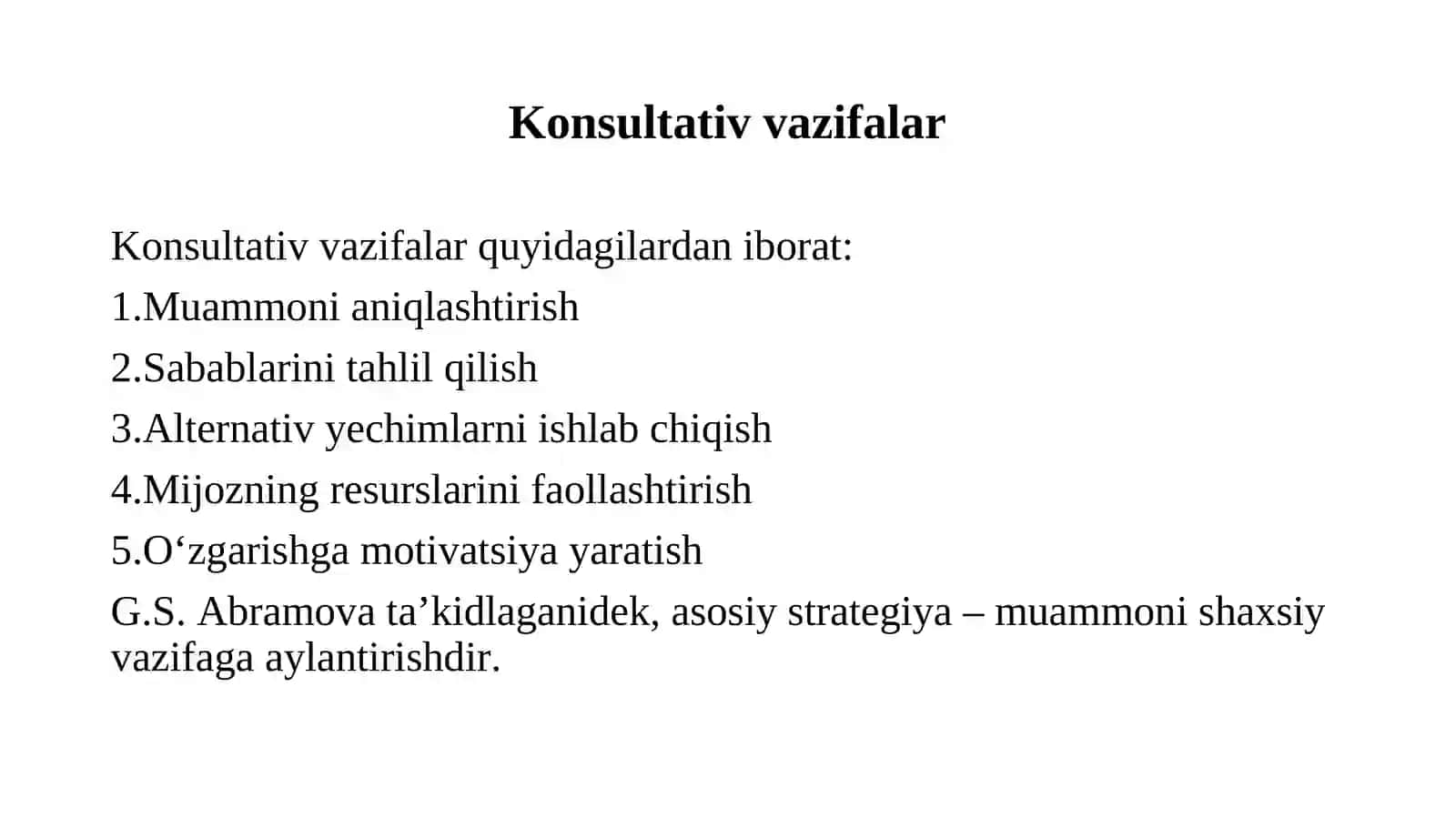 Psixologik muammo va konsultativ yordam tamoyillari 4