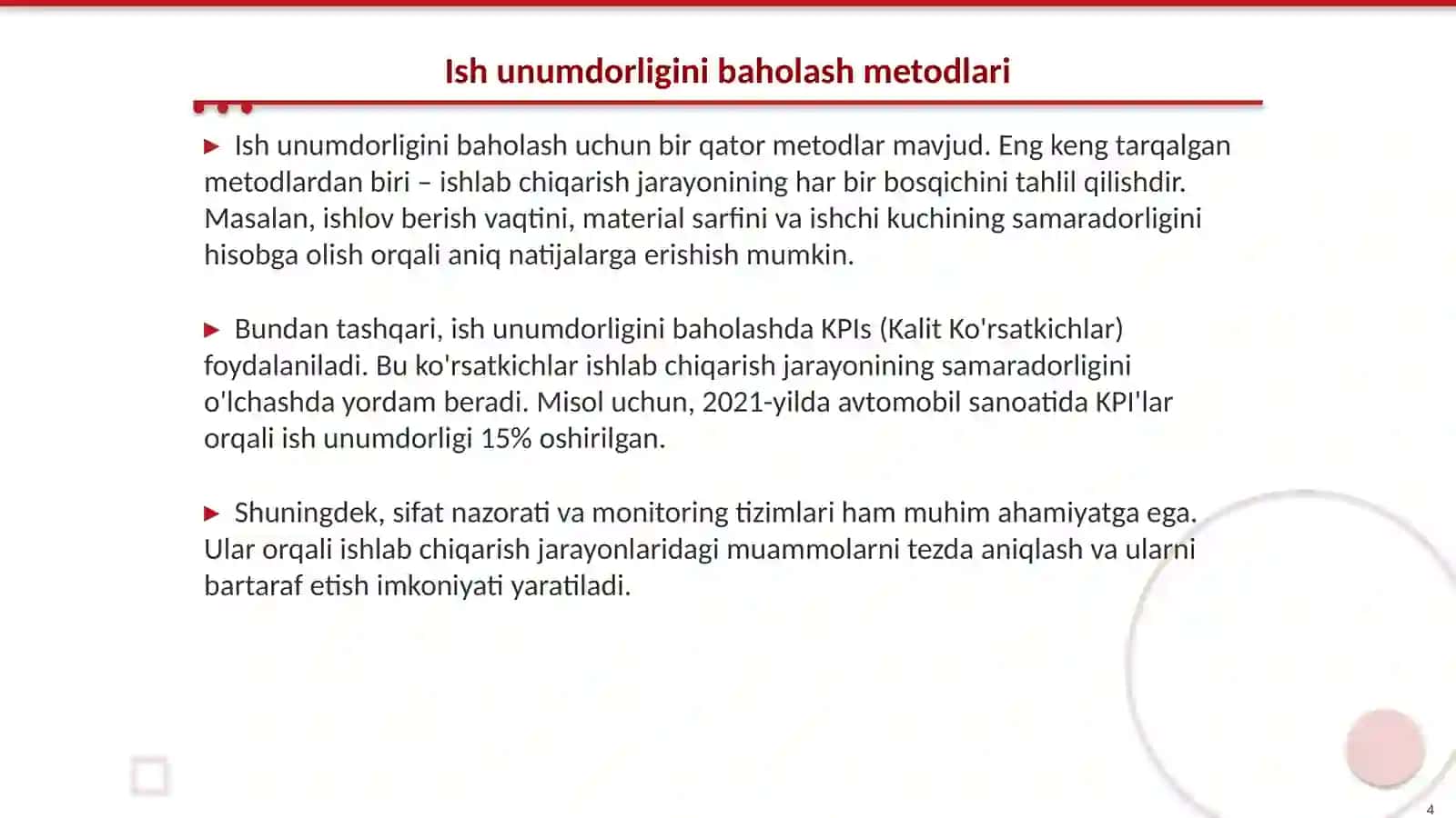 Mexanizm va uskunalarning ish unumdorligi 4