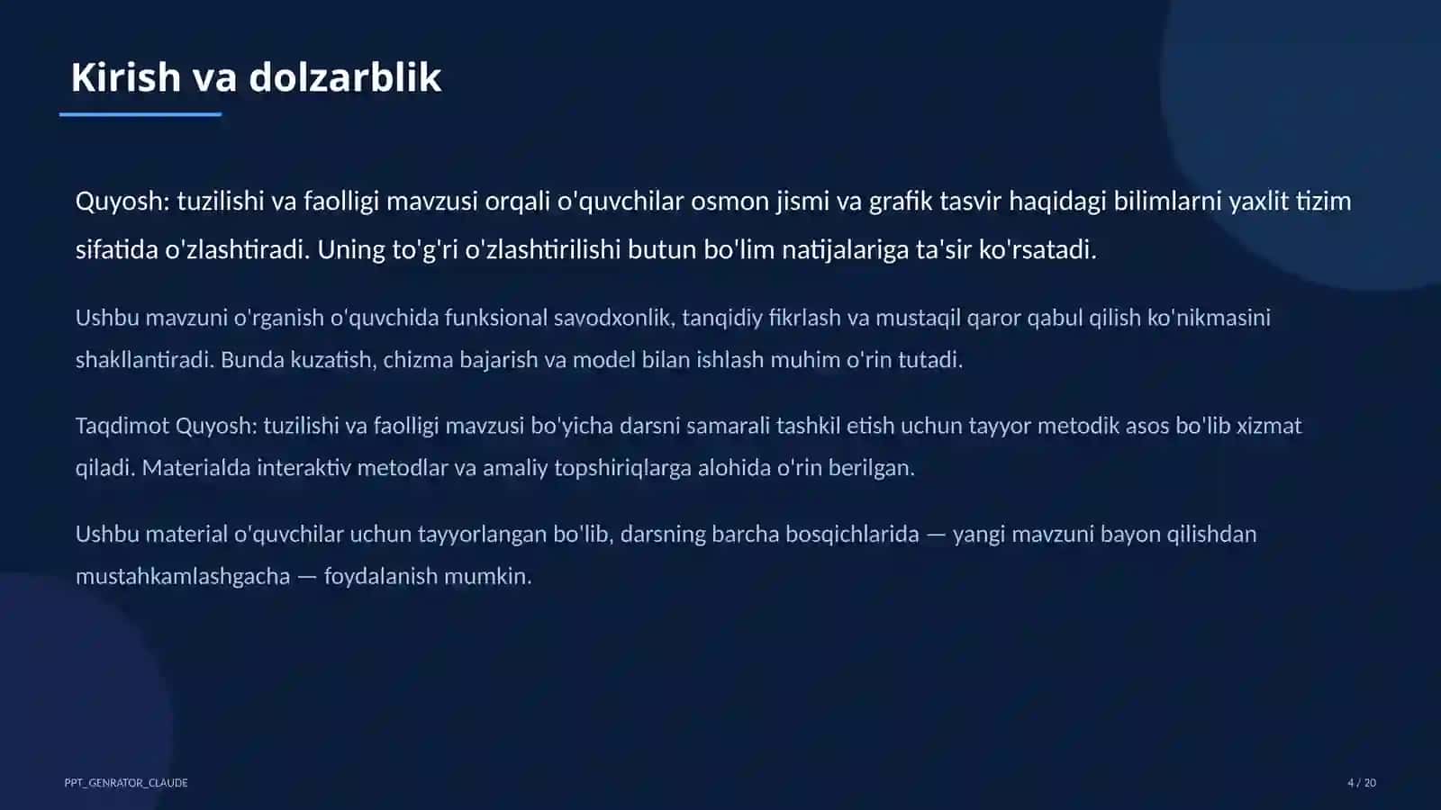 Quyosh: tuzilishi va faolligi (11-sinf) 4