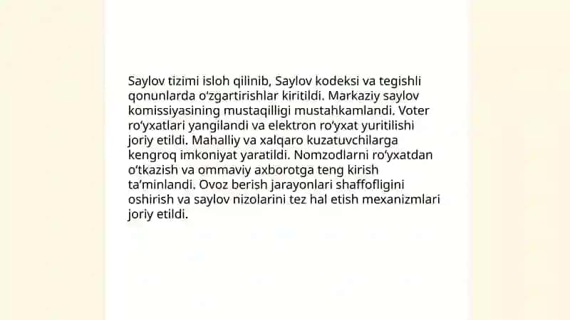 O’zbekistonda demokratik fuqarolik jamiyati asoslarining shakllanishi amalga oshirilgan siyosiy islohatlar 4