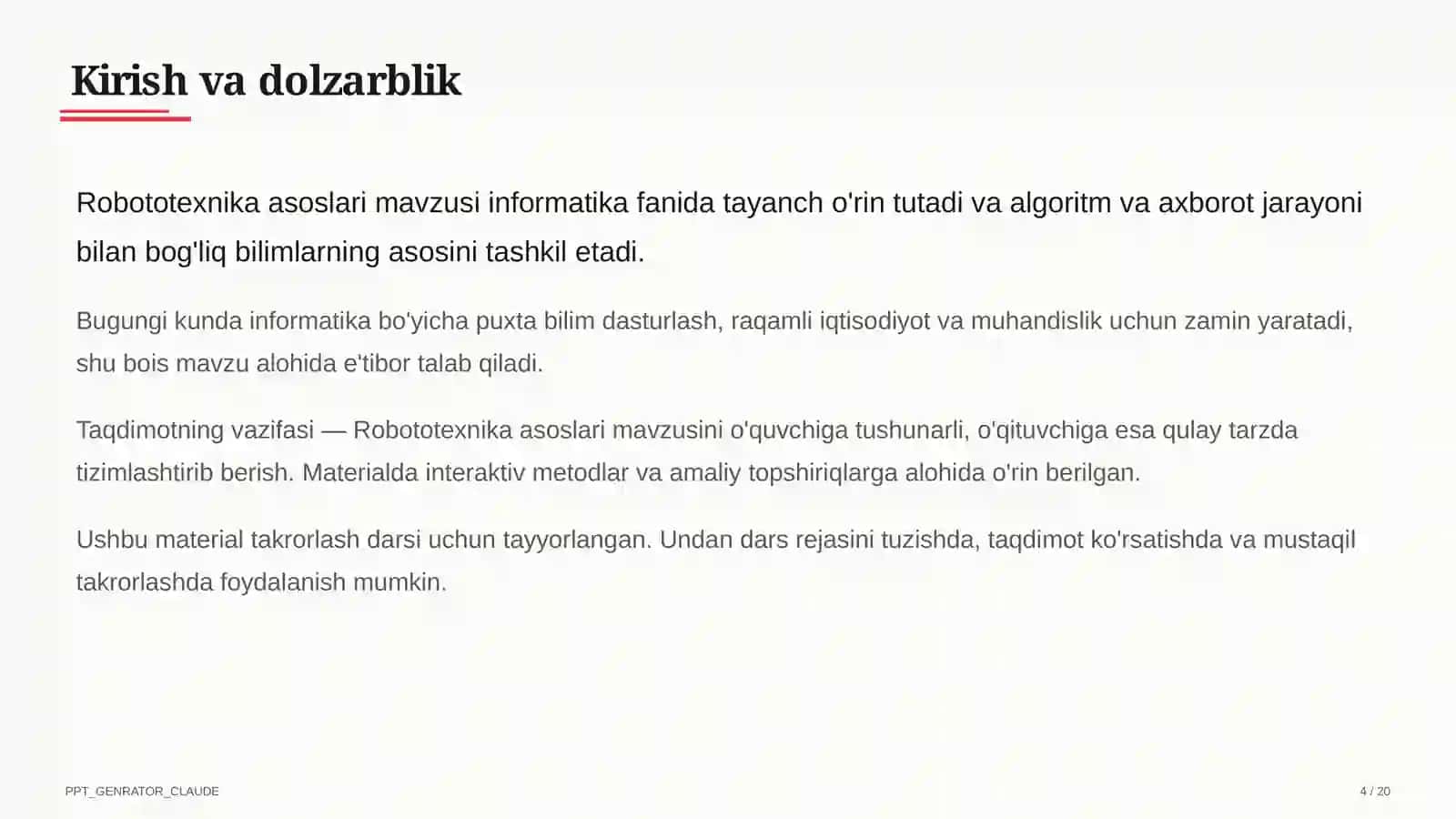 Robototexnika asoslari (11-sinf) 4