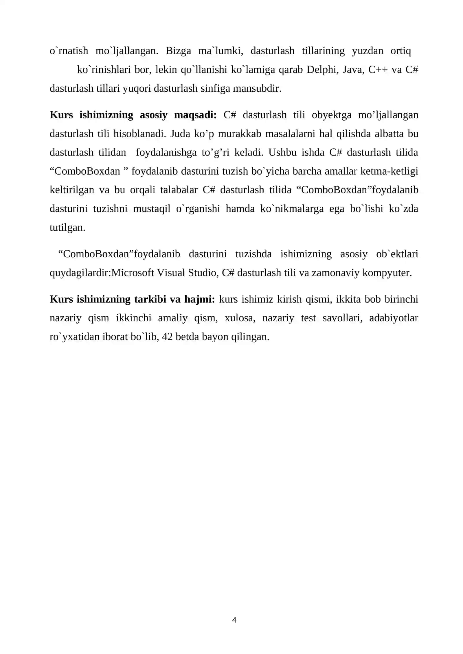 Dasturlash asoslari fanidan - C# dasturlash tilida ComboBox komponentasi yordamida dastur yaratish 4