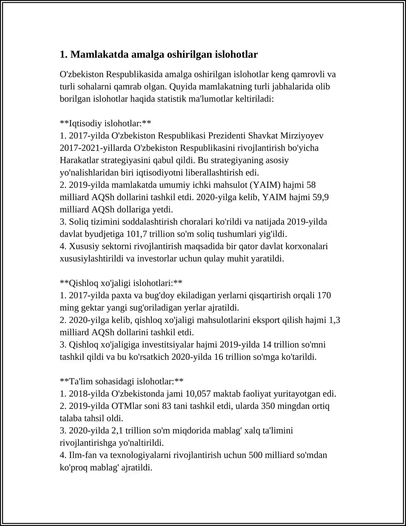 PREZIDENTIMIZNING OLIY MAJLIS SENATI HAMDA QONUNCHILIK PALATASIGA SOZLAGAN NUTQLARIDAN PARCHA 4