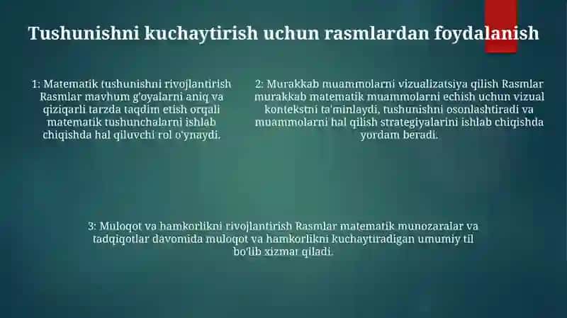3 - 4 Sinf Matematika Darslarida Rasm, Sxema, Chizma Asosida Masala Yechishga O'Rgatish 4
