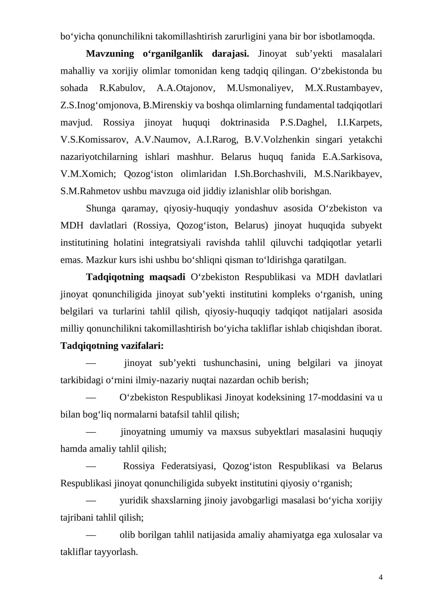 JINOYAT SUB’YEKTI O‘ZBEKISTON RESPUBLIKASI VA XORIJIY JINOYAT HUQUQIDA 4