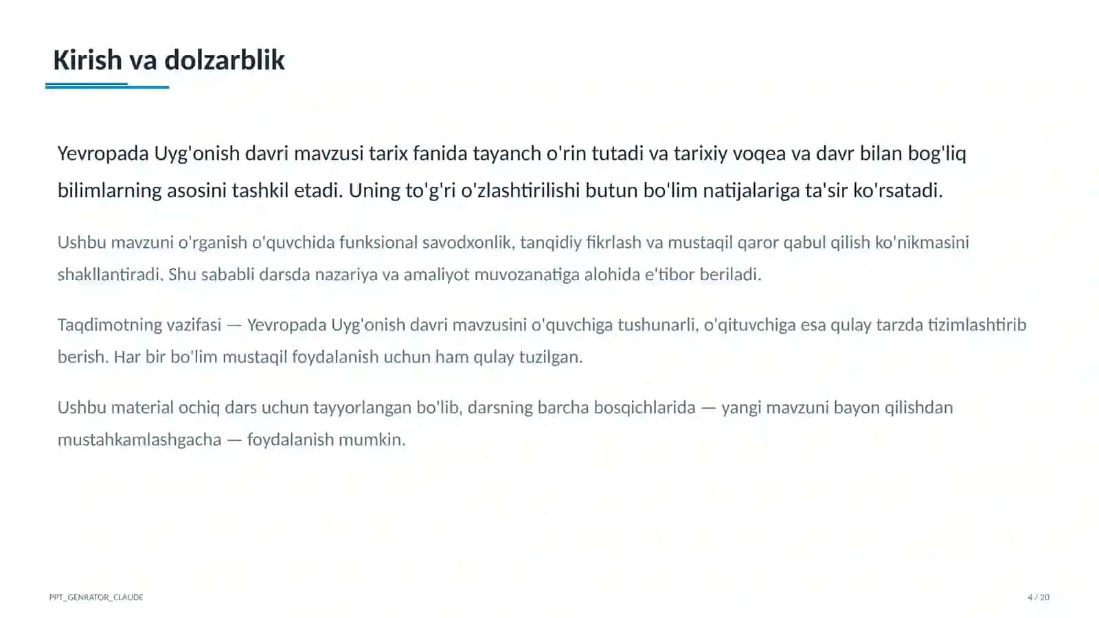 Yevropada Uyg'onish davri (8-sinf) 4