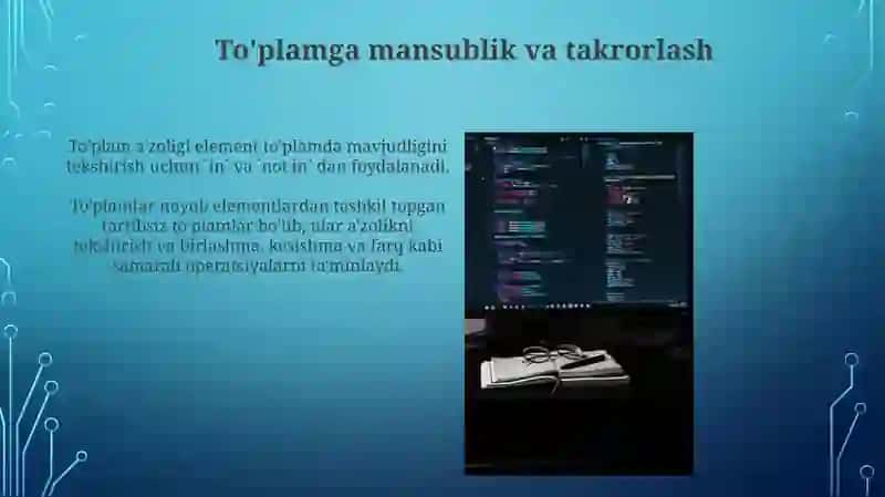 Python dasturlash tilida kortejlar va to'plamlar 4