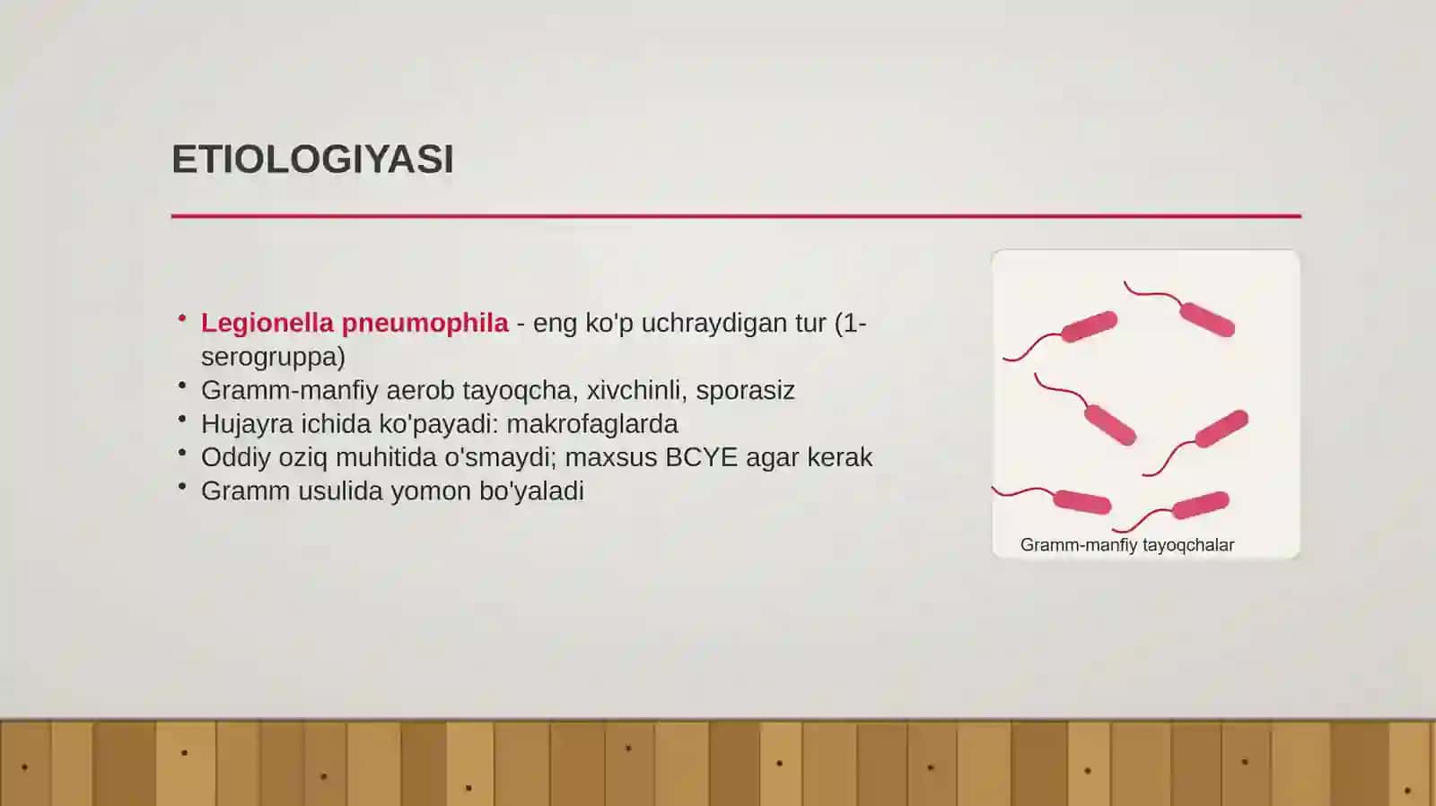 LEGIONELLYOZ (Etiologiya, epidemiologiya, klinikasi, diagnostika, davolash) 4