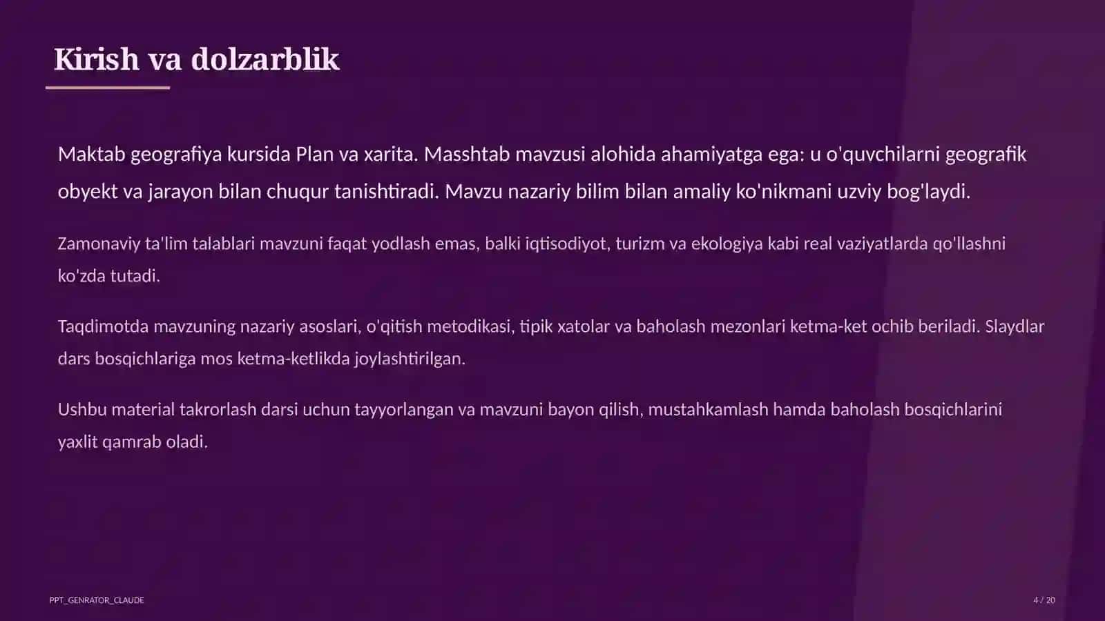 Plan va xarita. Masshtab (5-sinf) 4