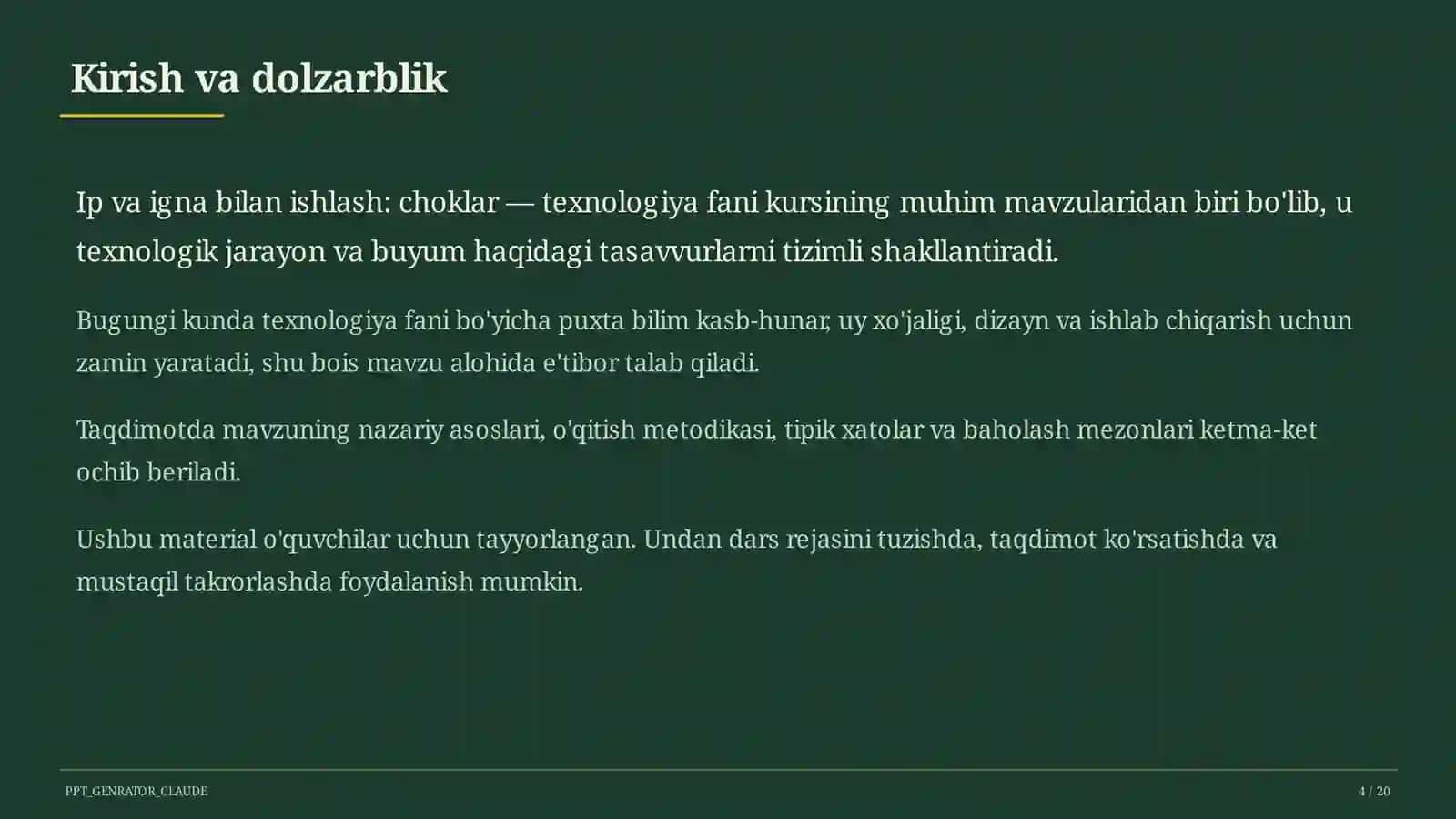 Ip va igna bilan ishlash: choklar (3-sinf) 4