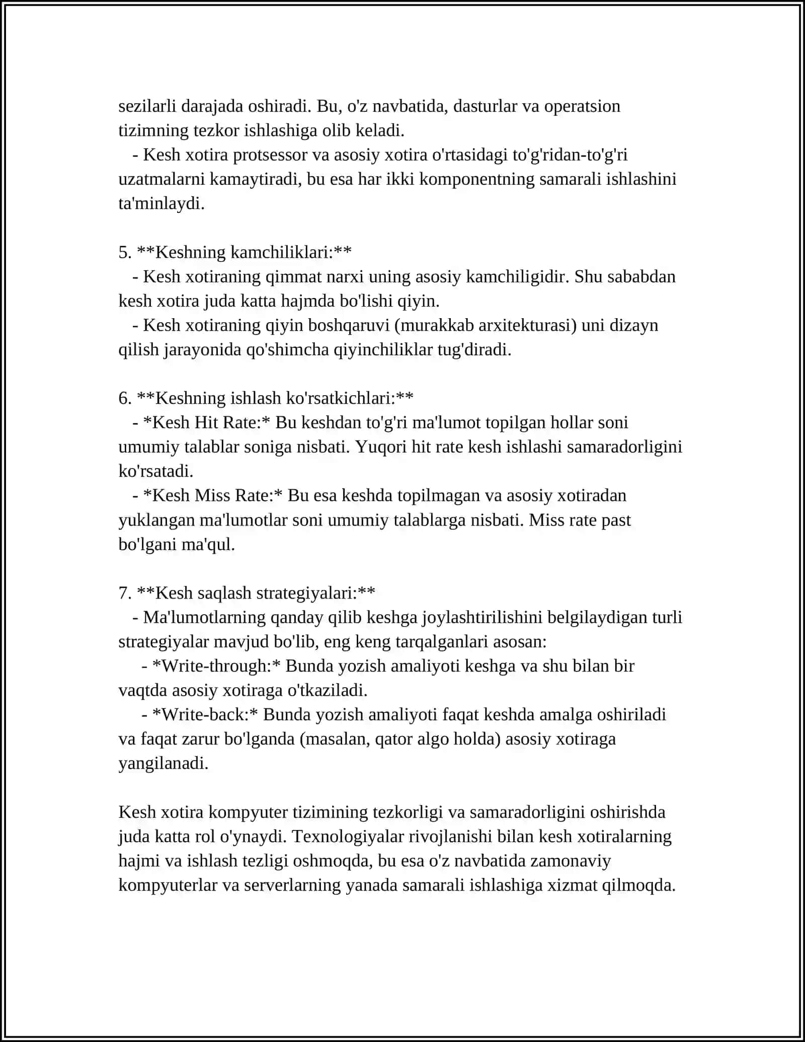 KESH XOTIRA:VAZIFASI VA ISHLASH PRINTSIPI 4