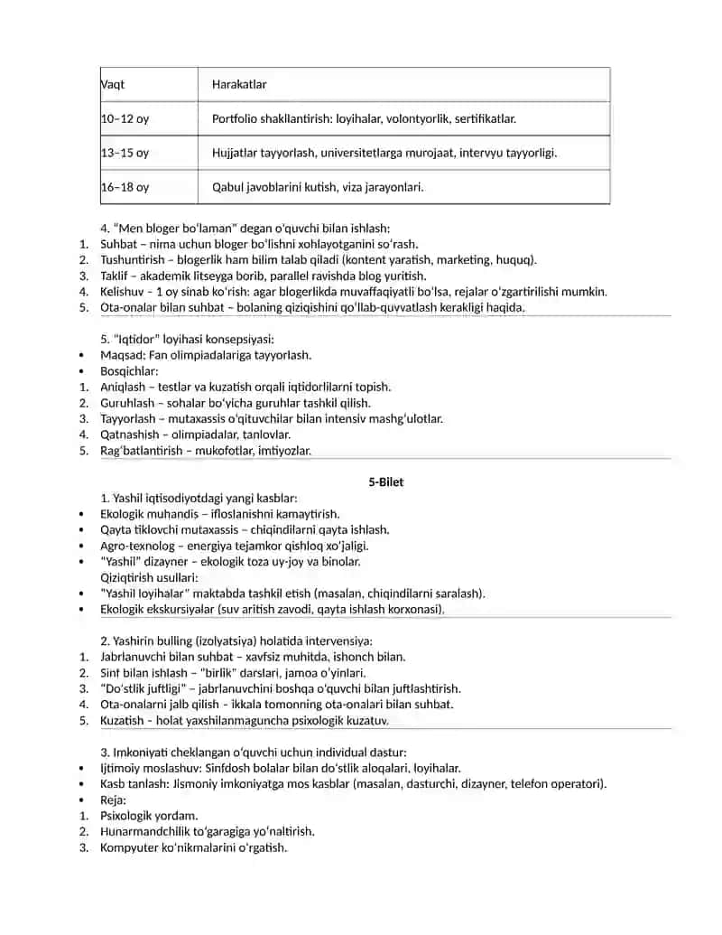 Maktab maslaxatchisi suxbat savol javoblari 4