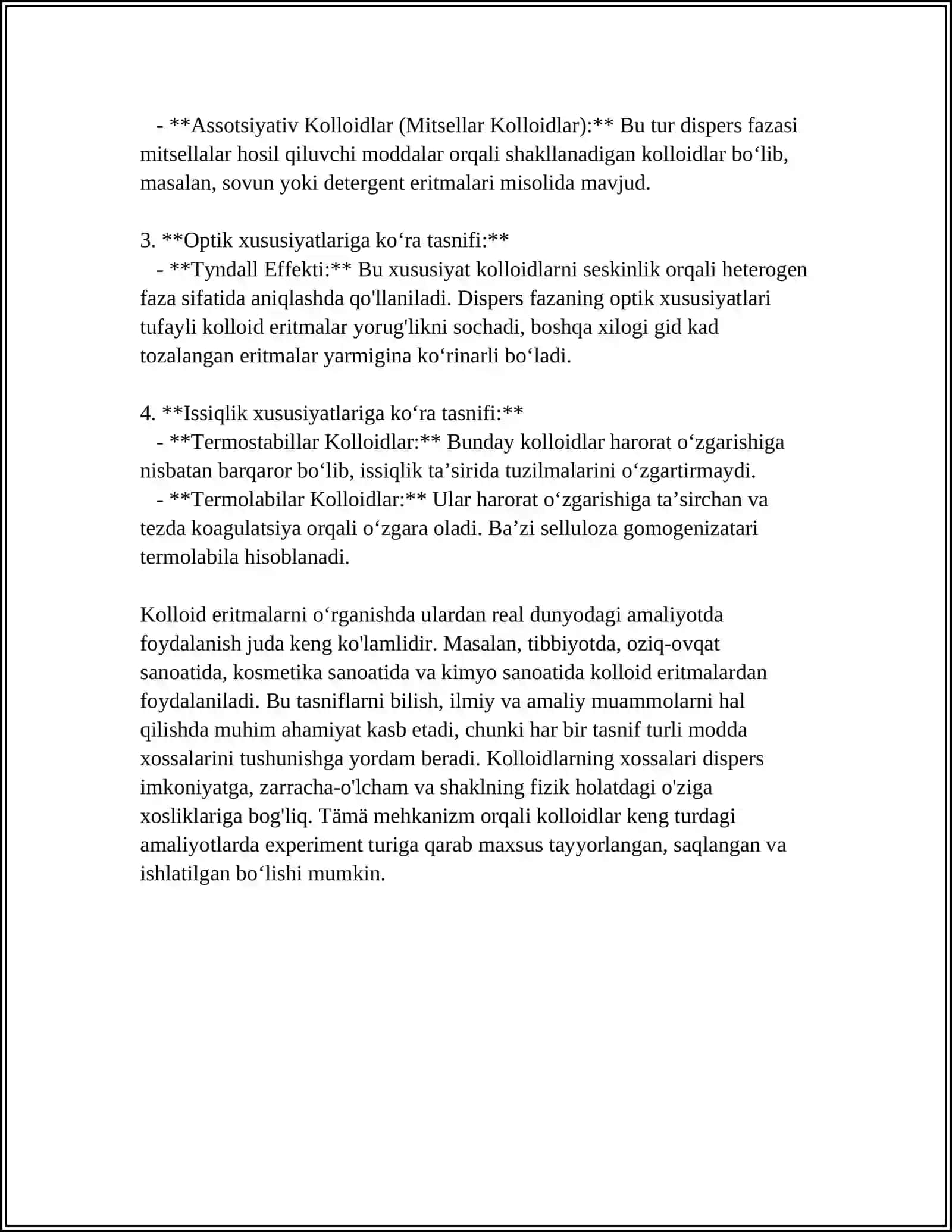 MUSTAQIL ISH Mavzu: KALLOID ERITMALAR 4