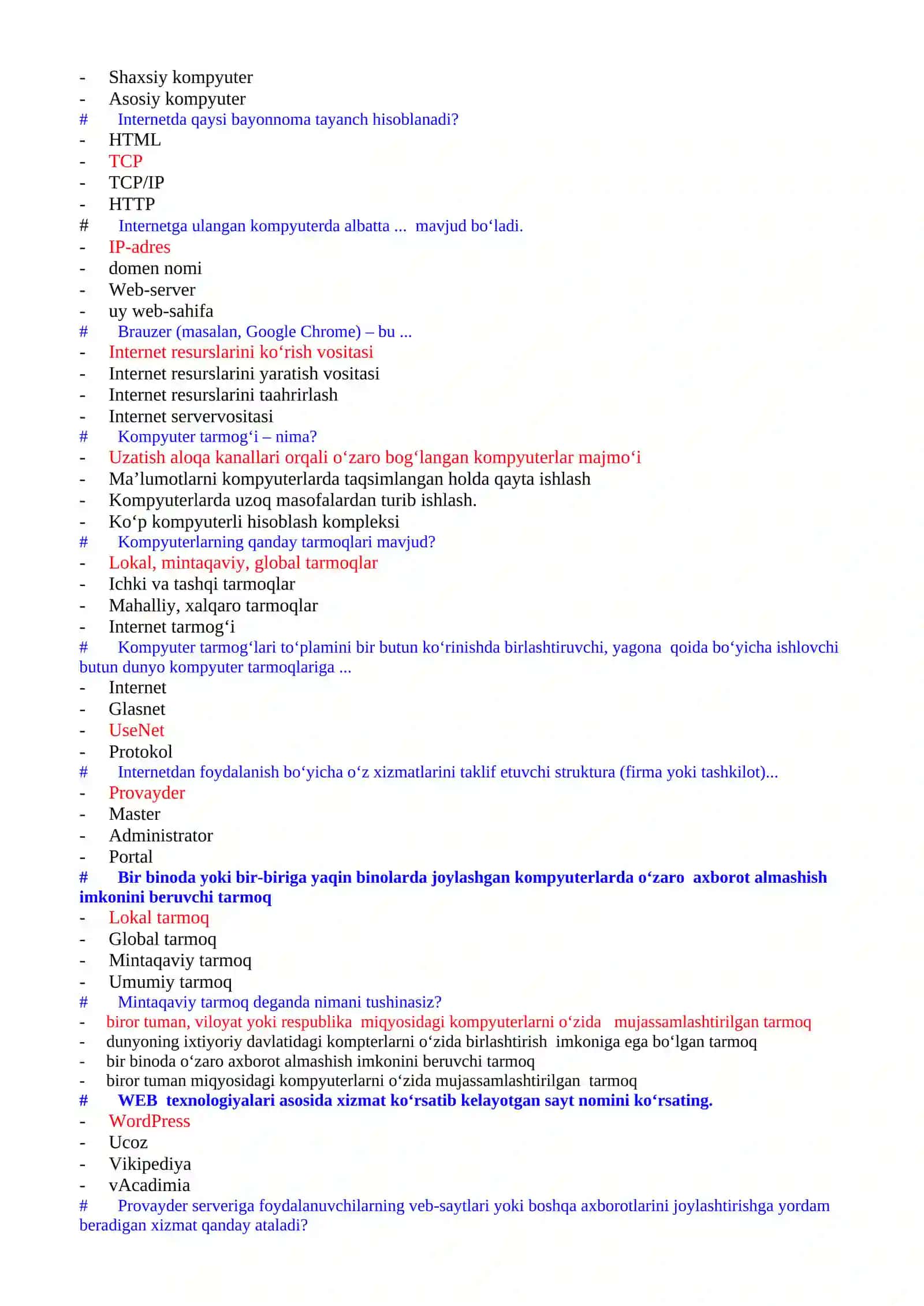 Informatika va AT_test_yakuniy_hemis 4