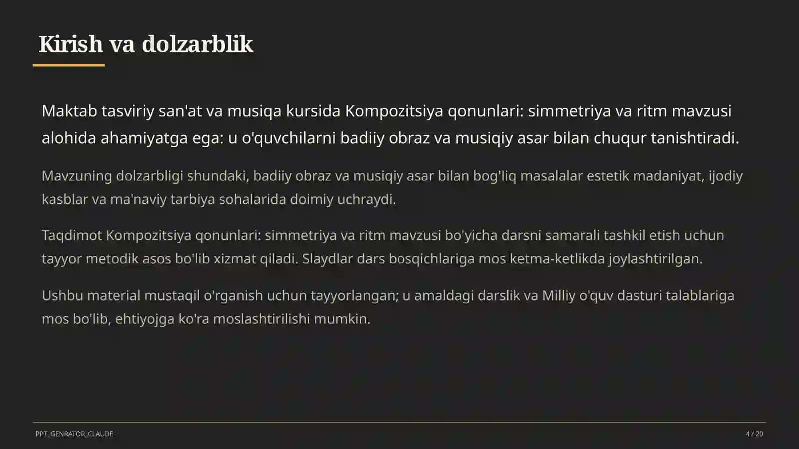 Kompozitsiya qonunlari: simmetriya va ritm (7-sinf) 4