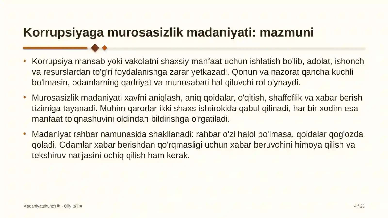 Elektr tarmoqlari korxonalarida korrupsiyaga murosasizlik madaniyati 4