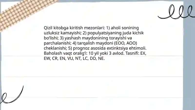 Qizil kitob va shunga kiritilgan umurtqali hayvonlar turlari 4