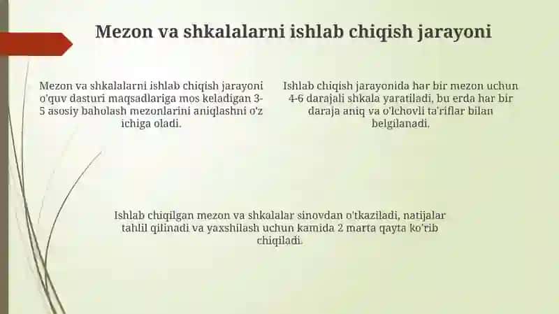 Baholash mezonlari va shkalalari: Maqsad va vazifalar 4