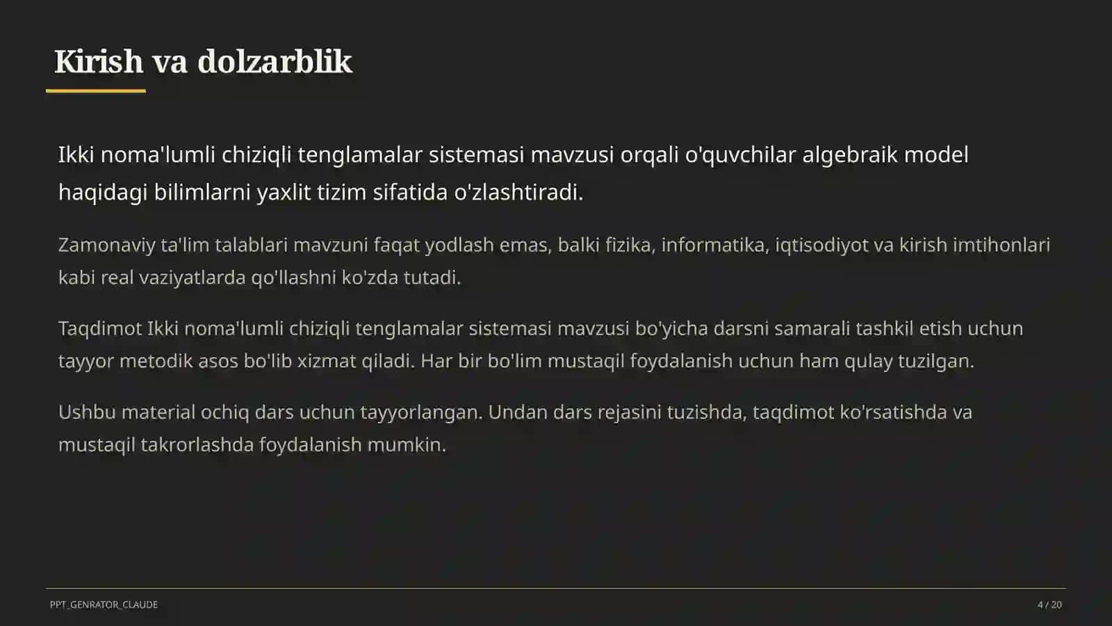 Ikki noma'lumli chiziqli tenglamalar sistemasi (7-sinf) 4