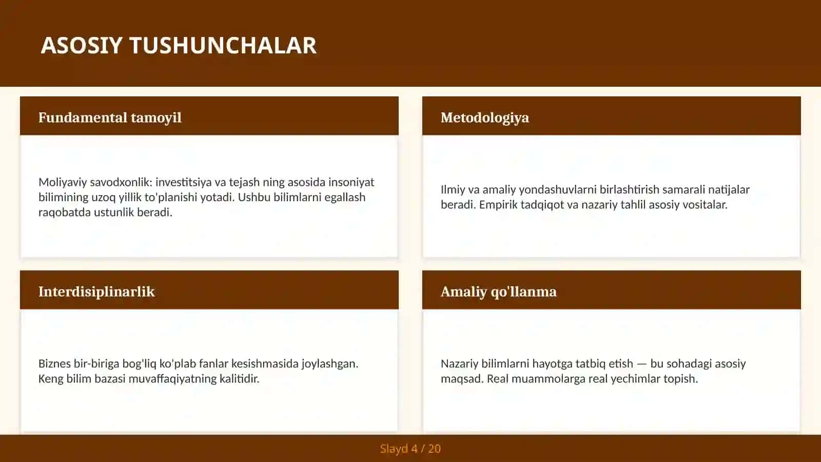 Moliyaviy savodxonlik: investitsiya va tejash 4