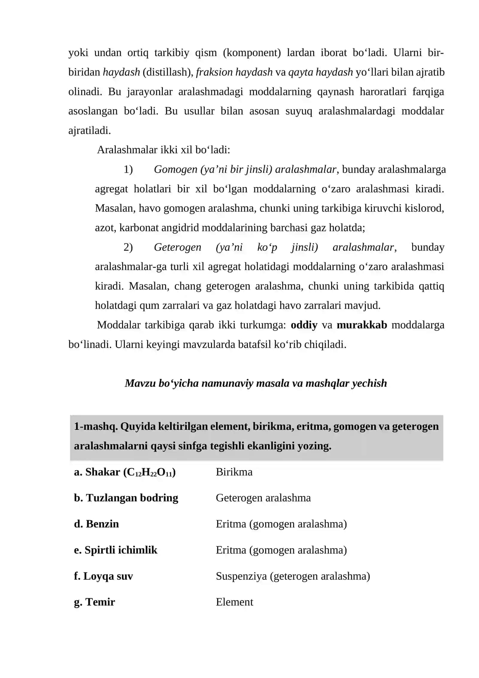 Modda haqida tushuncha va mavzu boʻyicha mashqlar bajarish 4