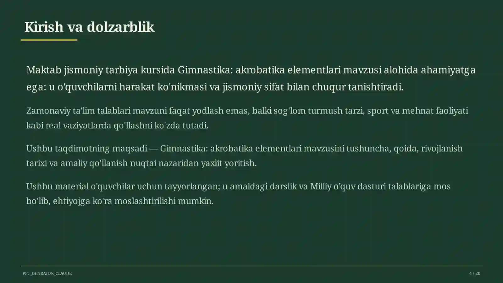 Gimnastika: akrobatika elementlari (3-sinf) 4
