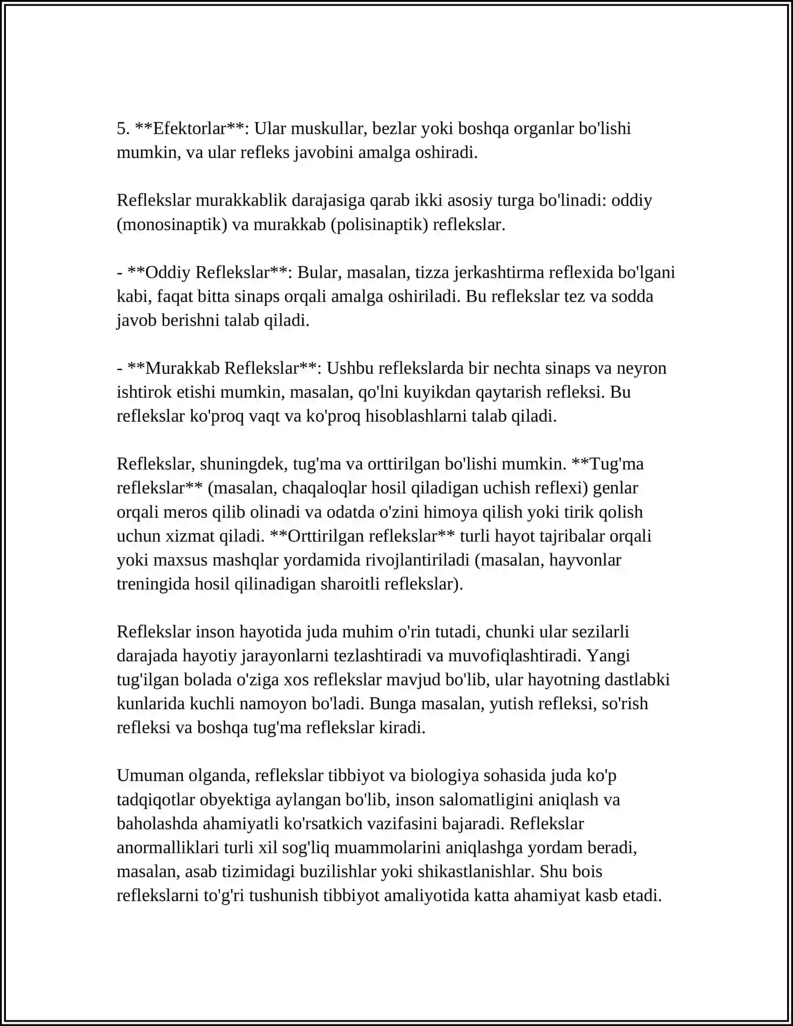 REFLEKS NERV FAOLIYATINING ASOSIY SHAKLIDIR.NERV MARKAZLARI HAQIDA TUSHUNCHA 4