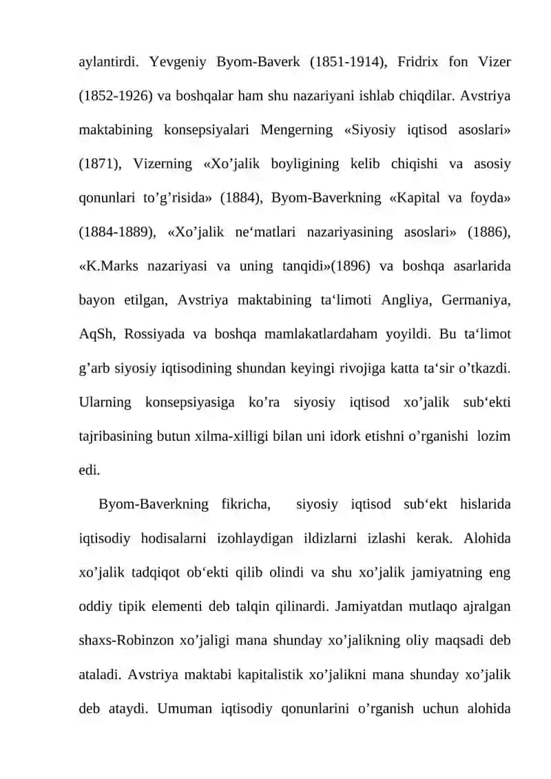 Marjinalizm ta`limoti va neoklassik iqtisodiy maktablar 4