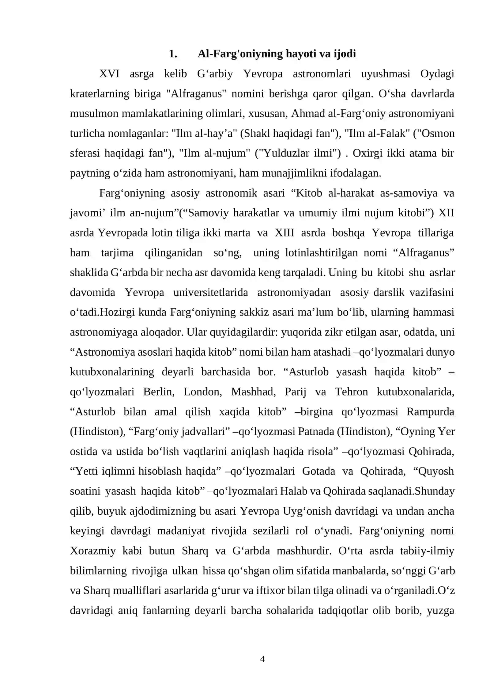 Al-Farg'oniyning dunyo ilm faniga qo’shgan hissasi 4