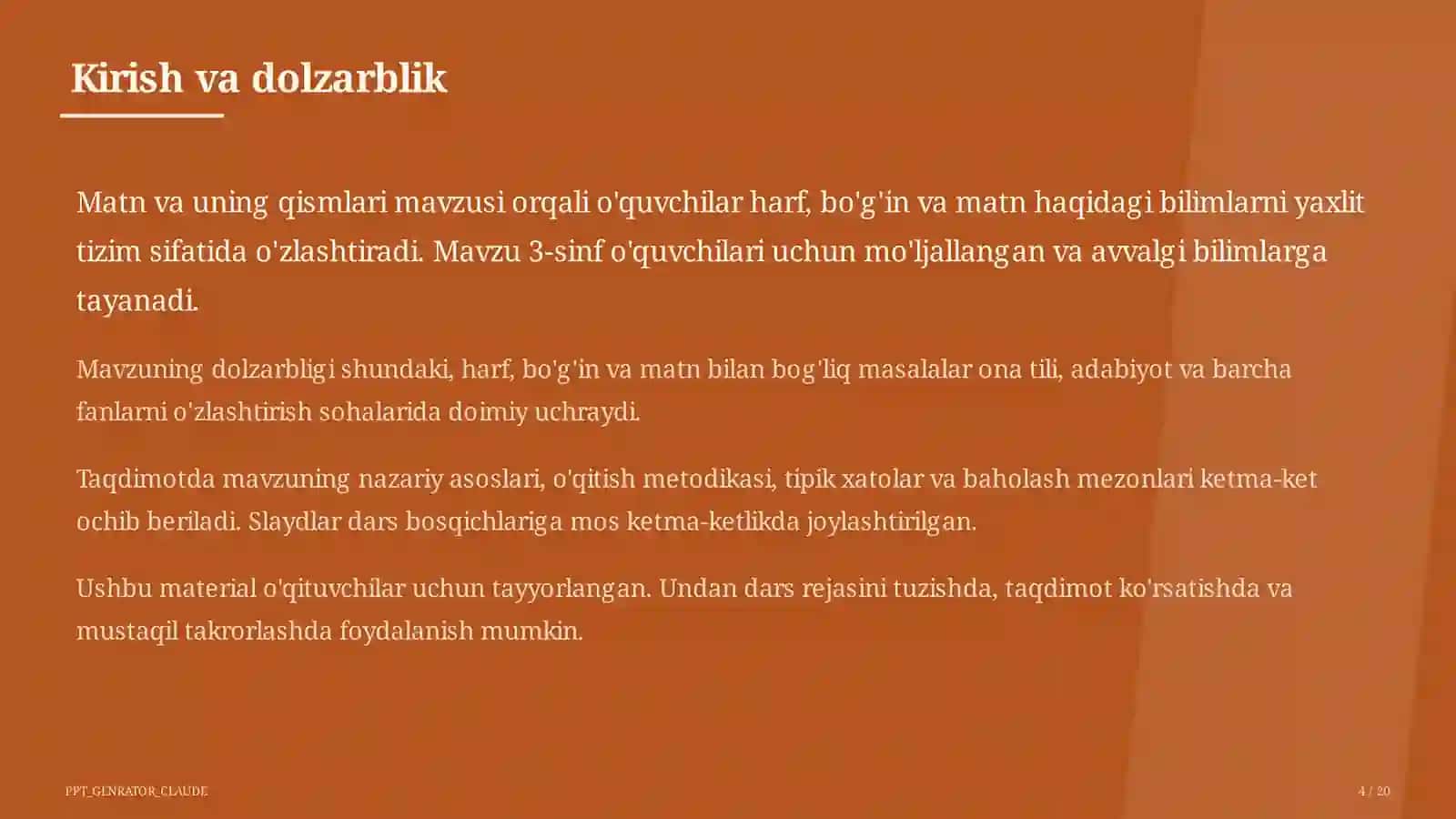 Matn va uning qismlari (3-sinf) 4