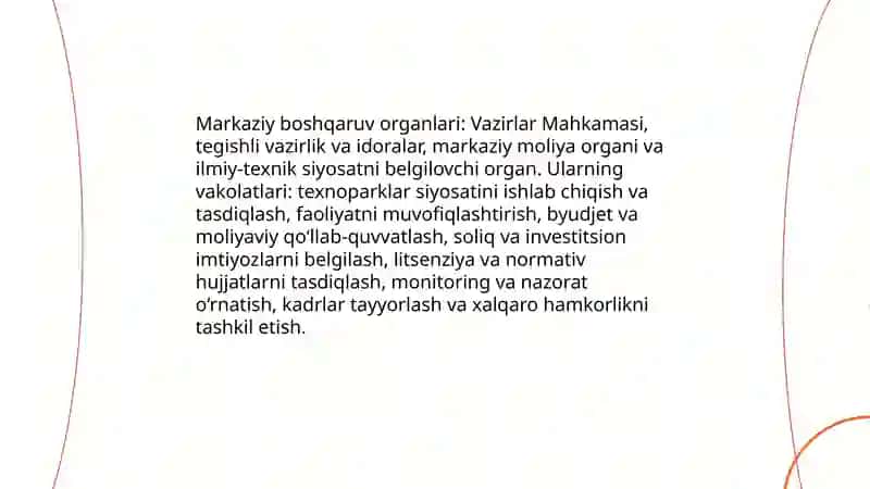 Texnoparklar tizimining tashkiliy tuzilmasi va vazifalari 4