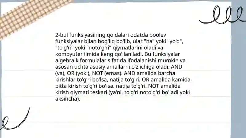 Bul funksiyasi 4