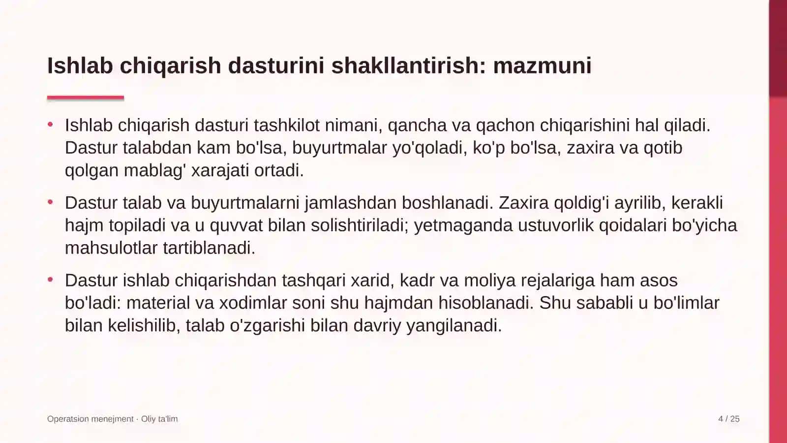 xususiy universitetlarda ishlab chiqarish dasturini shakllantirish 1660 4