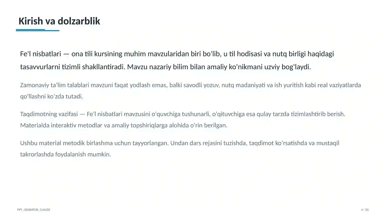 Fe'l nisbatlari (7-sinf) 4