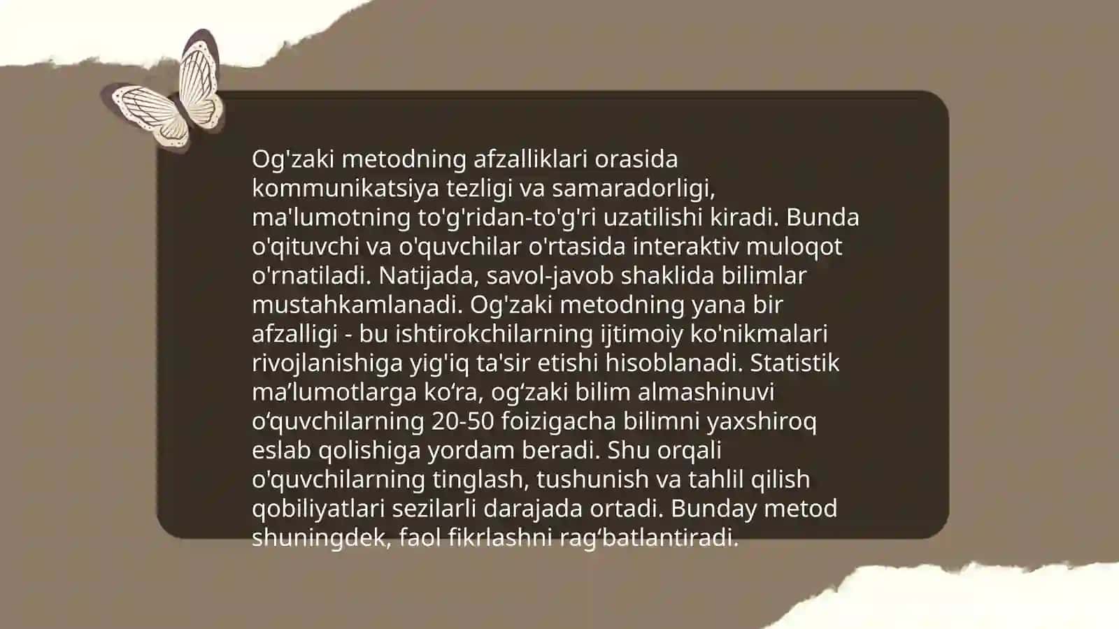 Og'zaki metodning maqsadi 4