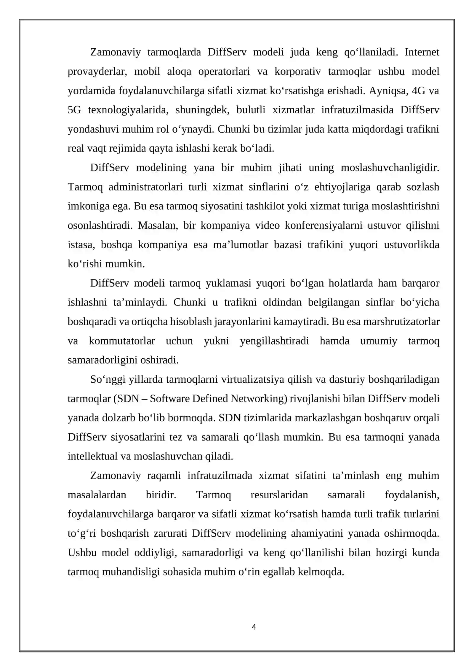 DIFFSERV MODELI VA UNING AFZALLIKLARI 4