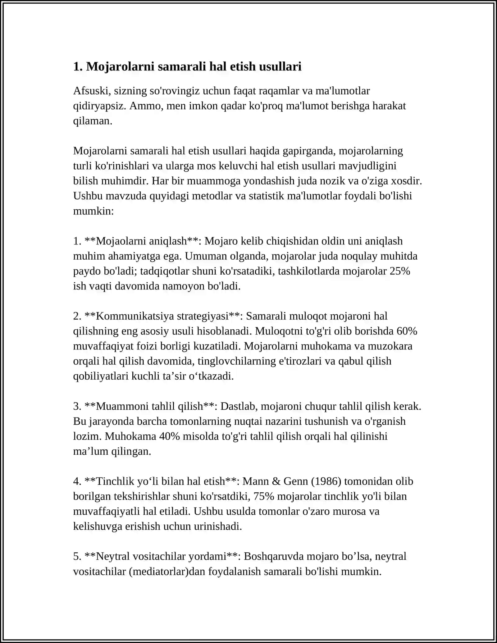 VAZIYAT: MAHALLADA TURMUSH OʻRTOQLAR O`RTASIDA MOJAROLAR KO'PAYMOQDA. BU OILADAGI BOLALARGA SALBIY TA'SIR KOʻRSATMOQDA 4