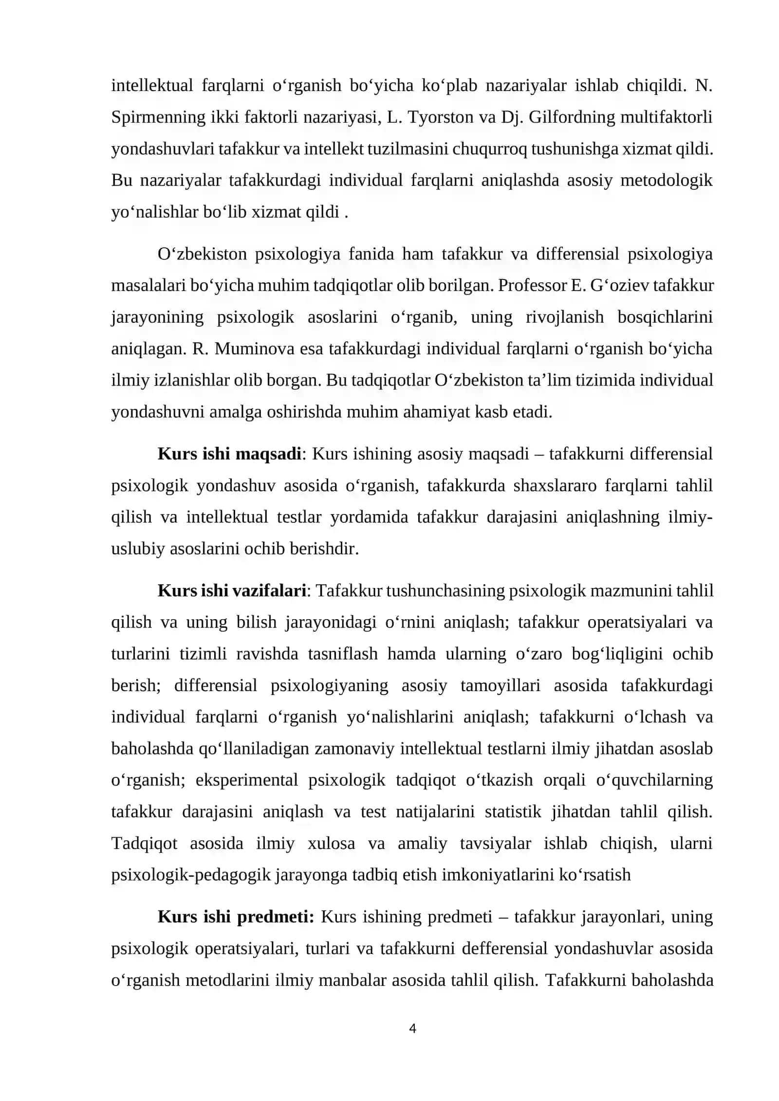TAFAKKURNI DIFFERENSIAL PSIXOLOGIK O‘RGANISH VA INTELLEKTUAL TESTLAR 4