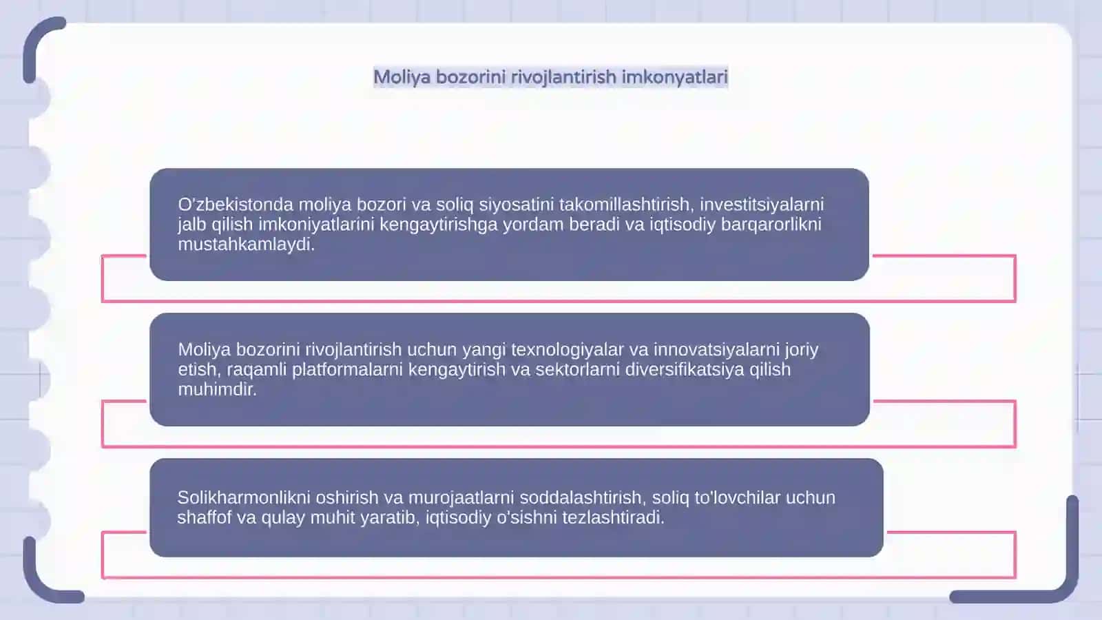 O'zbekistonda moliya bozori va soliq siyosatining takomillashtirish yo'llari 4